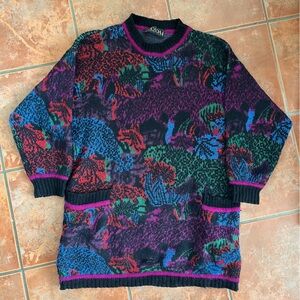 RARE Vintage 1980’s Escada Sparkly Sweater - Farm Rio Like!